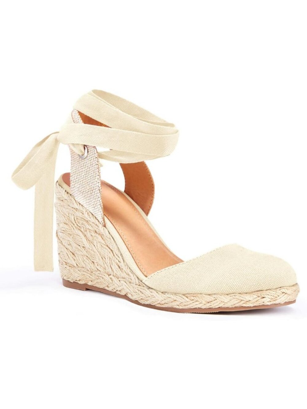Stylish Lace-Up Espadrille Wedges | Closed Toe Strappy Slingback Sandals